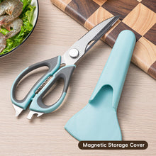Load image into Gallery viewer, High-Quality 6-in-1 Powerful Kitchen Scissors Detachable Multi-functional Magnetic Storage Pouch Fish Scale Plane Peeler Crack Walnut Corkscrew
