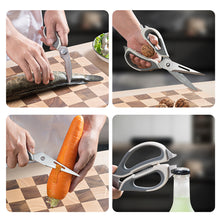 Load image into Gallery viewer, High-Quality 6-in-1 Powerful Kitchen Scissors Detachable Multi-functional Magnetic Storage Pouch Fish Scale Plane Peeler Crack Walnut Corkscrew
