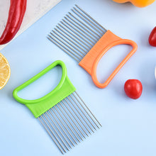 Load image into Gallery viewer, Stainless Steel Onion Fork with Sharp Needles Multi-Purpose Kitchen Slicer Tool Onion Meat Picker for Fruits BBQ Vegetable Prep With Protective Cover
