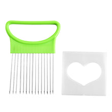 Load image into Gallery viewer, Stainless Steel Onion Fork with Sharp Needles Multi-Purpose Kitchen Slicer Tool Onion Meat Picker for Fruits BBQ Vegetable Prep With Protective Cover
