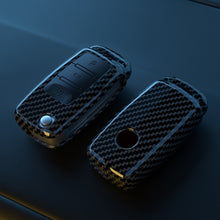 Load image into Gallery viewer, ABS Carbon Fiber Car Key Case Cover Protected Fob For VW Volkswagen Tiguan MK2 For SEAT Ateca Leon FR 2 Ibiza
