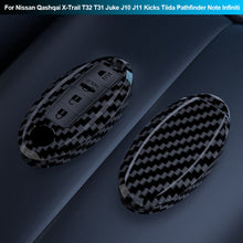 Load image into Gallery viewer, ABS Carbon Fiber Car Key Case Cover For Nissan Qashqai X-Trail T32 T31 Juke J10 J11 Kicks Tiida Pathfinder Note Infiniti
