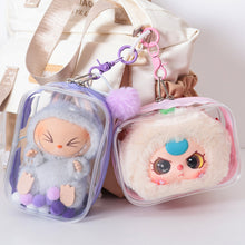 Load image into Gallery viewer, For 17cm Labubu V2 V3 15cm Cotton Doll Outfit Crossbody Pain Bag PVC Storage Bag Dolls Display Bag
