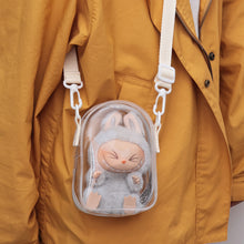 Load image into Gallery viewer, For 17cm Labubu V2 V3 15cm Cotton Doll Outfit Crossbody Pain Bag PVC Storage Bag Dolls Display Bag
