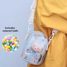 Load image into Gallery viewer, For 17cm Labubu V2 V3 15cm Cotton Doll Outfit Crossbody Pain Bag PVC Storage Bag Dolls Display Bag
