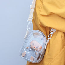 Load image into Gallery viewer, For 17cm Labubu V2 V3 15cm Cotton Doll Outfit Crossbody Pain Bag PVC Storage Bag Dolls Display Bag
