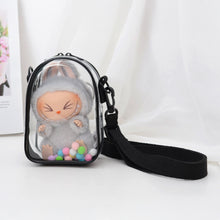 Load image into Gallery viewer, For 17cm Labubu V2 V3 15cm Cotton Doll Outfit Crossbody Pain Bag PVC Storage Bag Dolls Display Bag
