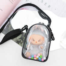 Load image into Gallery viewer, For 17cm Labubu V2 V3 15cm Cotton Doll Outfit Crossbody Pain Bag PVC Storage Bag Dolls Display Bag
