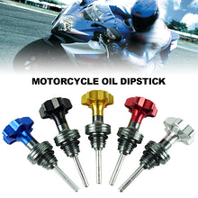 Load image into Gallery viewer, Aluminum Motorcycle Scooter Engine Oil Dipstick Filler Cap Plug Engine Crankcase Oil Level Gauge
