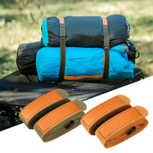 Load image into Gallery viewer, 2PCS 110*2.5CM Outdoor Self-Adhesive Cloth Binding Straps Portable Camping Tents Tianmu Picnic Mats Nylon Binding Ropes
