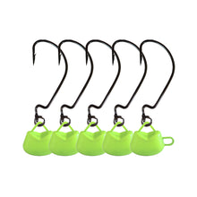 Load image into Gallery viewer, 5PCS 5/7/10G Ned Rig Offset Shank EWG Hook Used With Lure Soft Bait For Black Bass Weedless Swimbait Jig Head
