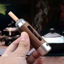 Load image into Gallery viewer, Car Walnut Ashtray Handmade Environmental Driving Cigarette Holder USB Charge Anti Fly Ash Portable Creative Ashtray Smoking Accessories
