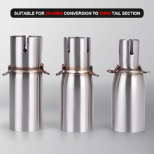 Load image into Gallery viewer, Motorcycle Modification Exhaust Pipe Middle Section 28-45mm Adapter 51mm Exhaust Section Non-destructive Install
