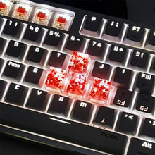 Load image into Gallery viewer, High Quality Epoxy DIY Translucent Leaves Dry Flowers Paper Cross Axis Mechanical Keyboard Keycap Universal Accessories
