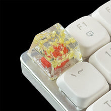 Load image into Gallery viewer, High Quality Epoxy DIY Translucent Leaves Dry Flowers Paper Cross Axis Mechanical Keyboard Keycap Universal Accessories
