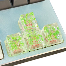 Load image into Gallery viewer, High Quality Epoxy DIY Translucent Leaves Dry Flowers Paper Cross Axis Mechanical Keyboard Keycap Universal Accessories
