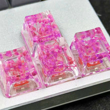 Load image into Gallery viewer, High Quality Epoxy DIY Translucent Leaves Dry Flowers Paper Cross Axis Mechanical Keyboard Keycap Universal Accessories
