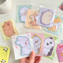 Load image into Gallery viewer, Cute Animal Sticky Notes Cute Cartoon Memo Pad Ins Kawaii Stationery Posted Tabs Its Memo Message Paper School Supplies
