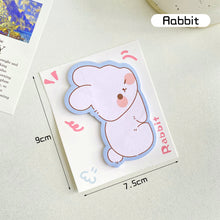 Load image into Gallery viewer, Cute Animal Sticky Notes Cute Cartoon Memo Pad Ins Kawaii Stationery Posted Tabs Its Memo Message Paper School Supplies
