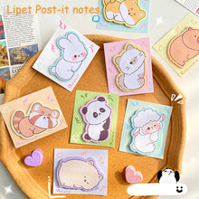 Load image into Gallery viewer, Cute Animal Sticky Notes Cute Cartoon Memo Pad Ins Kawaii Stationery Posted Tabs Its Memo Message Paper School Supplies
