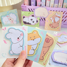 Load image into Gallery viewer, Cute Animal Sticky Notes Cute Cartoon Memo Pad Ins Kawaii Stationery Posted Tabs Its Memo Message Paper School Supplies

