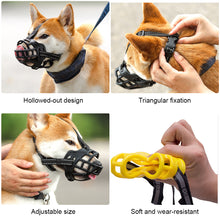 Load image into Gallery viewer, Anti Barking Dog Muzzle For Small Large Dogs Adjustable Mesh Breathable Pet Mouth Muzzles Nylon Straps Dog Accessories
