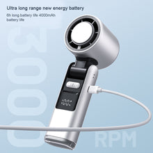 Load image into Gallery viewer, 4000mAh USB Rechargeable Fan Handheld Ice Cooling Fan Refrigeration Turbo Digital Display Electric Fan Office Desktop Outdoor
