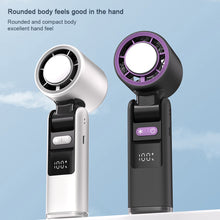 Load image into Gallery viewer, 4000mAh USB Rechargeable Fan Handheld Ice Cooling Fan Refrigeration Turbo Digital Display Electric Fan Office Desktop Outdoor
