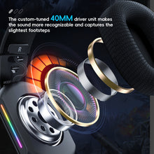 Load image into Gallery viewer, 5.3 Three-Mode E-Sports Gaming Headphones With Pluggable Microphone RGB Lighting Effect Over-Ear Noise-Cancelling Bluetooth Headphones
