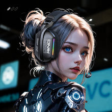 Load image into Gallery viewer, 5.3 Three-Mode E-Sports Gaming Headphones With Pluggable Microphone RGB Lighting Effect Over-Ear Noise-Cancelling Bluetooth Headphones
