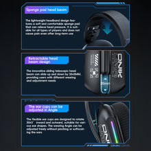 Load image into Gallery viewer, 5.3 Three-Mode E-Sports Gaming Headphones With Pluggable Microphone RGB Lighting Effect Over-Ear Noise-Cancelling Bluetooth Headphones
