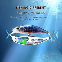 Load image into Gallery viewer, 1PC 10CM/16G Rechargeable LED Green Light Lure Bait ABS Electronic Mechanical Vibration Long Casting Fishing Bait
