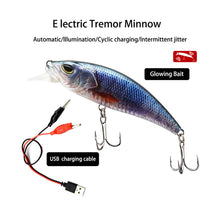 Load image into Gallery viewer, 1PC 10CM/16G Rechargeable LED Green Light Lure Bait ABS Electronic Mechanical Vibration Long Casting Fishing Bait
