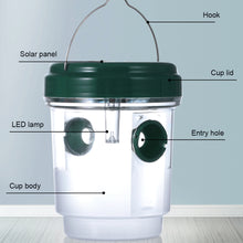 Load image into Gallery viewer, LED Solar Powered Wasp Fly Trap Lights Waterproof Outdoor Hanging Trap Safe Non-Toxic Bee Hornet Traps Reusable Garden Supplies
