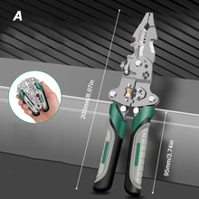 Load image into Gallery viewer, Wire Stripper Foldable Cable Cutter Stripper Pliers Multi-Function Electrician Hand Tool For Wires Cutting Crimping Winding
