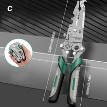 Load image into Gallery viewer, Wire Stripper Foldable Cable Cutter Stripper Pliers Multi-Function Electrician Hand Tool For Wires Cutting Crimping Winding
