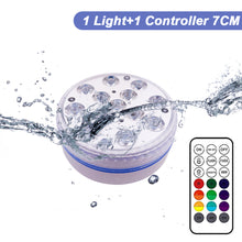 Load image into Gallery viewer, Underwater Lights with Remote Control 13LED Swimming Pool Light IP68 Waterproof Bright Submersible Lamp for Pond/Pool/Aquarium
