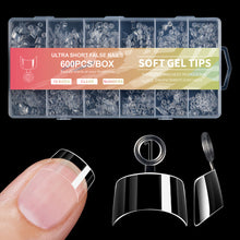 Load image into Gallery viewer, 600pcs/box Ultra Short False Nails Fingertips Nail Art Nail Plate Ultra Short Scratch Free Frosted Extension Nail
