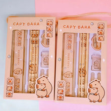 Load image into Gallery viewer, 8 In 1 Capybara Cartoon Animals Pencil Ruler Eraser Sharpener Stationery Set Student School Office Writing Supplies Kids Gift
