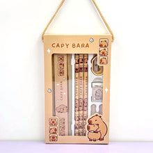 Load image into Gallery viewer, 8 In 1 Capybara Cartoon Animals Pencil Ruler Eraser Sharpener Stationery Set Student School Office Writing Supplies Kids Gift
