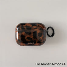 Load image into Gallery viewer, Stylish Dark Color Tortoiseshell Amber Glossy Cover Case For AirPods 1 2 3 4 Pro AirPods Pro 2 Shockproof Protective Case
