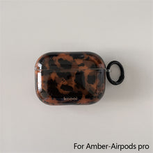Load image into Gallery viewer, Stylish Dark Color Tortoiseshell Amber Glossy Cover Case For AirPods 1 2 3 4 Pro AirPods Pro 2 Shockproof Protective Case
