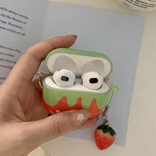 Load image into Gallery viewer, Cute Lovely White Polka Point Red Strawberry Glossy Shockproof Protective Cover Case For AirPods 1 2 3 4 Pro with Charm Pendant
