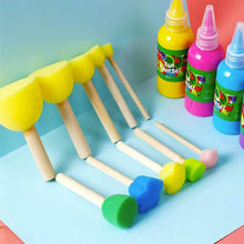 Load image into Gallery viewer, 5/4PCS DIY Wooden/Plastic Sponge Graffiti Painting Brushes for Kids Drawing Kindergarten Early Educational
