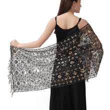 Load image into Gallery viewer, Lace &amp; Sequins Shawl Wraps for Evening Dresses Wedding Decoration Scarf Elegant Hijab Cover for Ramadan Festivals Women's Modest Fashion Floral Shawl
