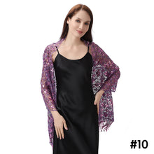 Load image into Gallery viewer, Lace &amp; Sequins Shawl Wraps for Evening Dresses Wedding Decoration Scarf Elegant Hijab Cover for Ramadan Festivals Women's Modest Fashion Floral Shawl
