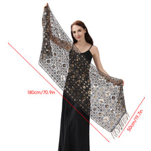 Load image into Gallery viewer, Lace &amp; Sequins Shawl Wraps for Evening Dresses Wedding Decoration Scarf Elegant Hijab Cover for Ramadan Festivals Women's Modest Fashion Floral Shawl
