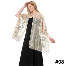 Load image into Gallery viewer, Sequins Shawl Wraps for Evening Dresses Wedding Decoration Scarf Elegant Hijab Cover for Ramadan Festivals Women's Modest Fashion Floral Shawl
