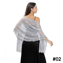 Load image into Gallery viewer, Moon Star Sequins Shawl Wraps for Evening Dresses Wedding Decoration Scarf Elegant Hijab Cover for Ramadan Festivals Women's Modest Fashion Shawl
