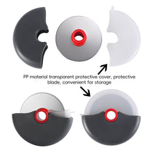 Load image into Gallery viewer, Stainless Steel Pizza Bread Knife Easy-Clean Compact Household Kitchen Gadget Creative Round Roller Knife Pancake Knife with Safety Cover
